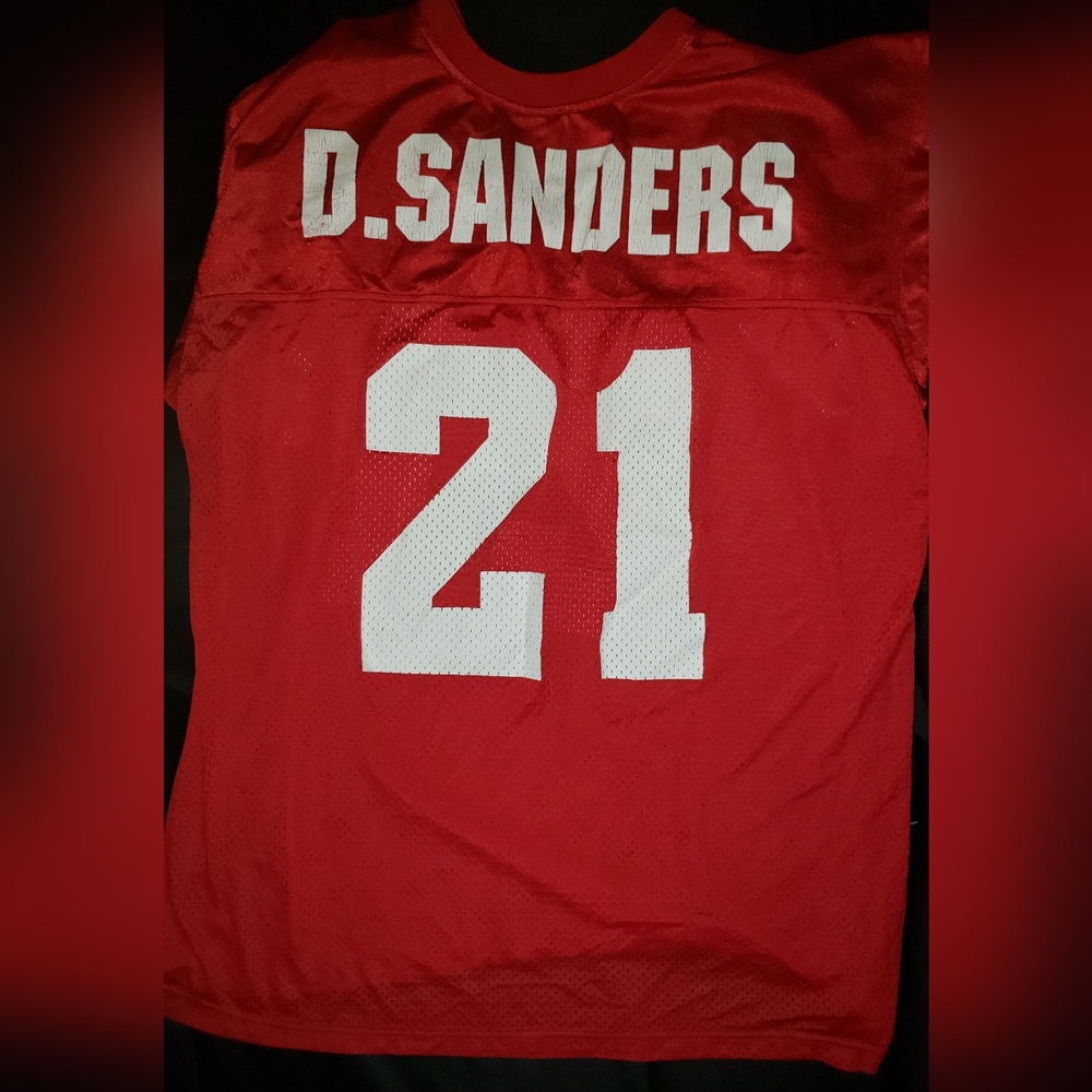 Vintage 90's Deion Sanders Apex One Red Jersey Mens XL